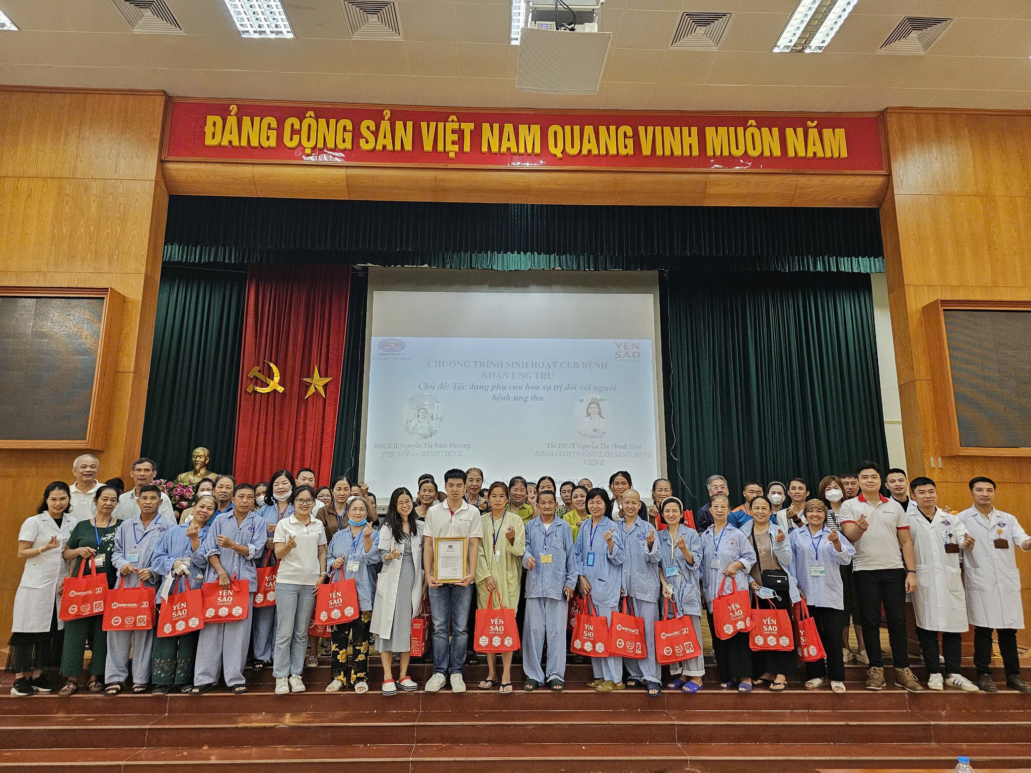 YẾN SÀO NAM DƯỢC ĐỒNG HÀNH CÙNG CHƯƠNG TRÌNH SINH HOẠT CLB BỆNH NHÂN UNG THƯ BỆNH VIỆN K – SỐ 08 NĂM 2024
