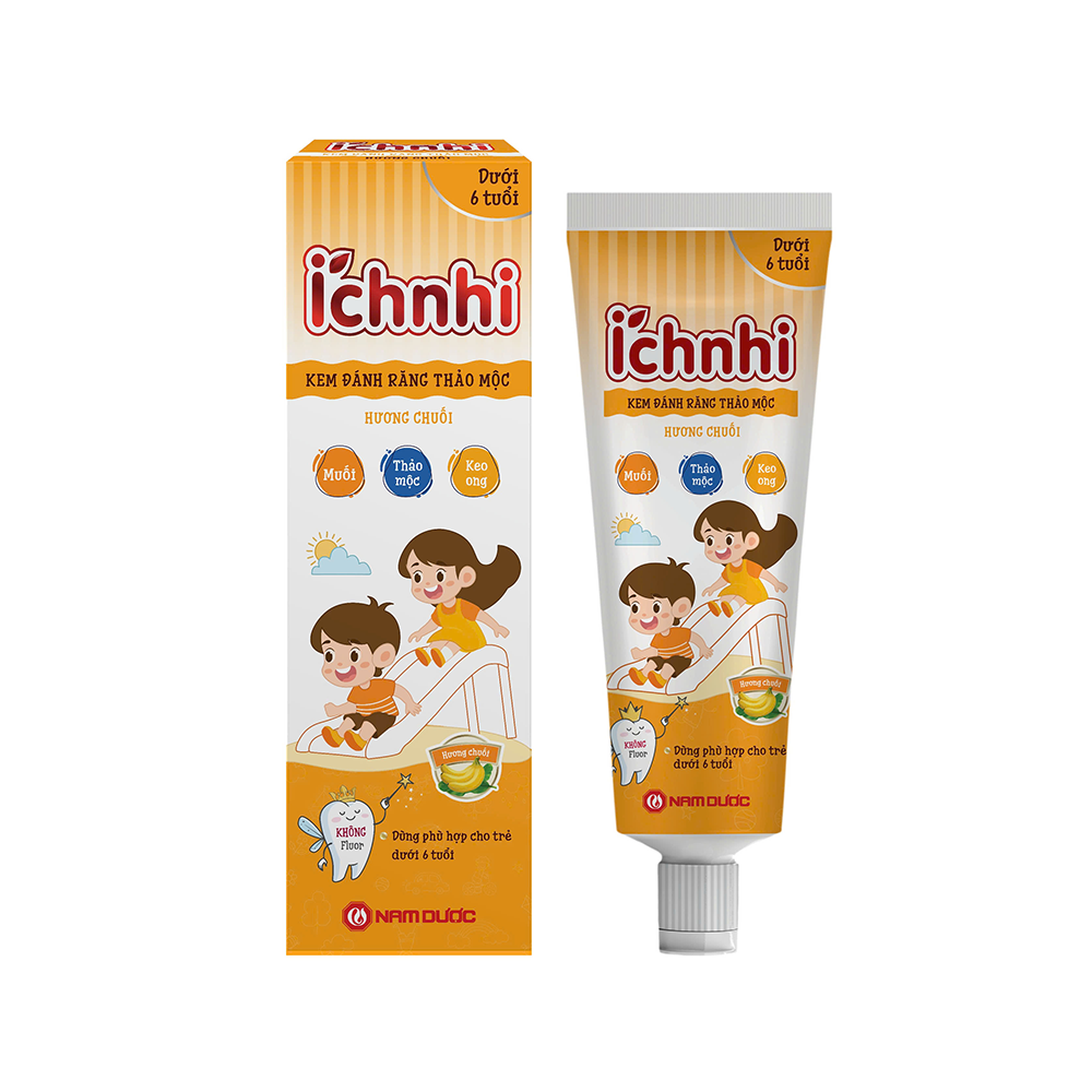 ÍCH NHI KEM ĐÁNH RĂNG THẢO MỘC HƯƠNG CHUỐI (DƯỚI 6 TUỔI)